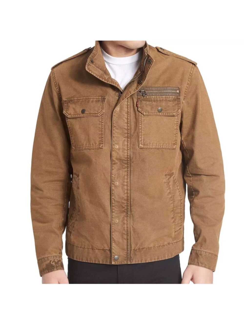 Levi's Brown Military Field Utility Canvas Cotton Jacket Mens Size S
